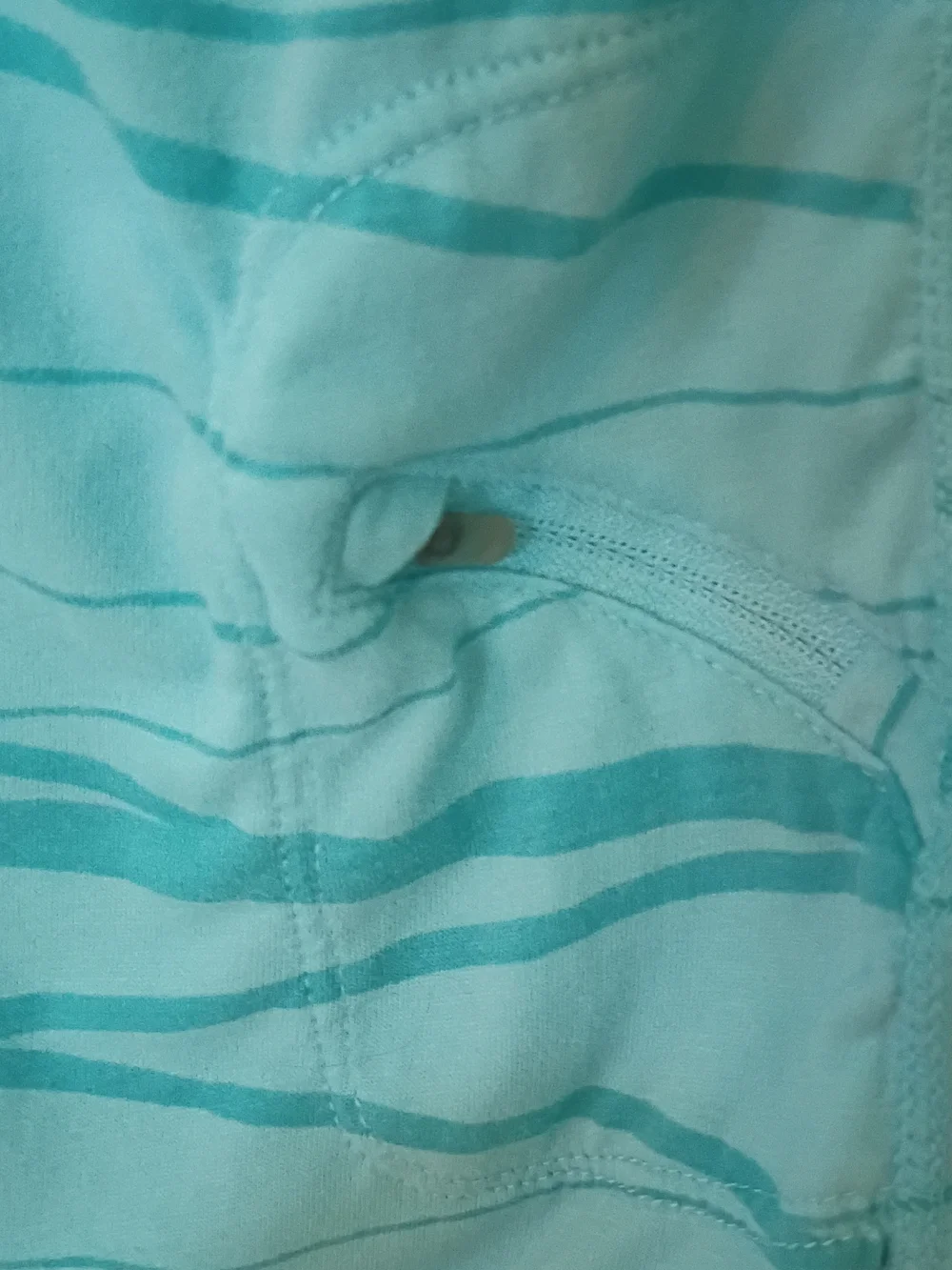 Nike Women's Teal Striped Hooded Quarter-Zip Pullover